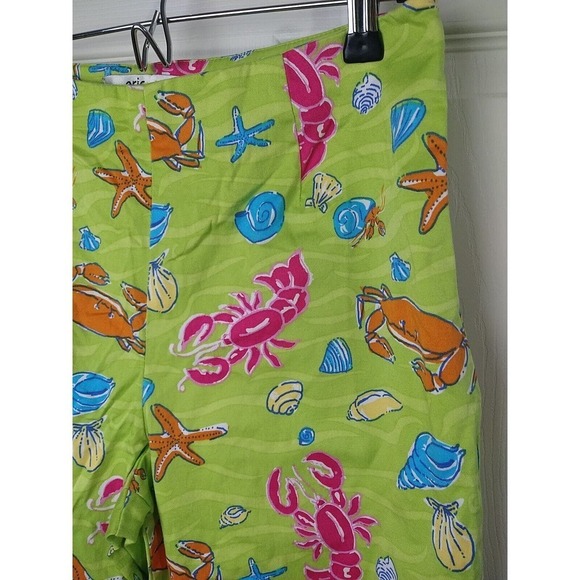 Eric Casual Seascape Loud Colored Flat Capri Cropped Pants. Size 10 - Picture 3 of 12